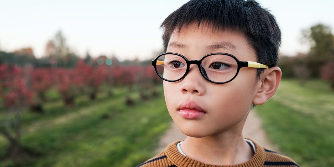 Portrait of Asian Boy Outdoor